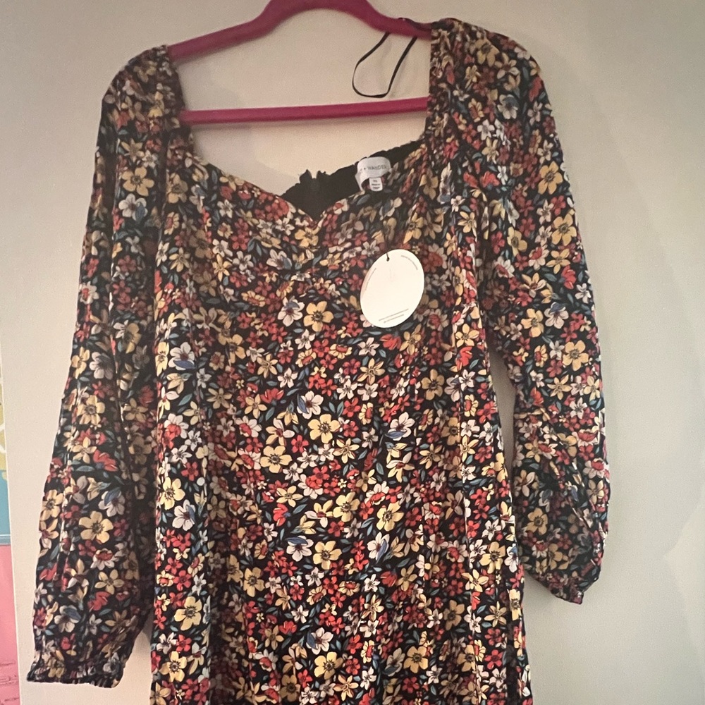 LOST + WANDER NWT Floral Smocked MIDI Dress, never worn
